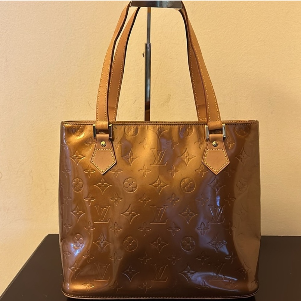 Louis Vuitton Bronze Vernis Structured Tote Bag - Picture 4 of 5